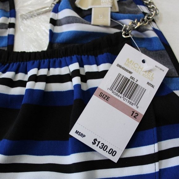 Michael Kors Tulip Front Chain Halter Blouse Size 12 - Picture 6 of 8